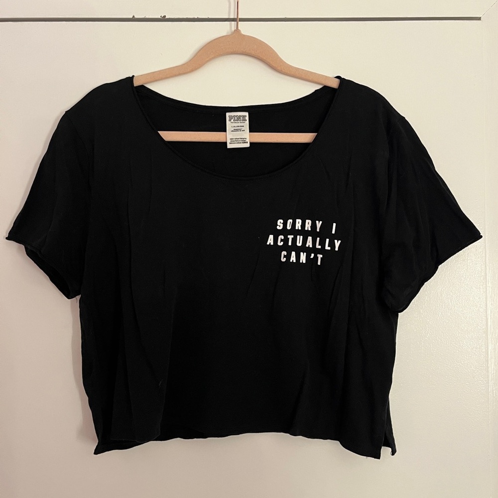 PINK Victoria's Secret Black Graphic Tee